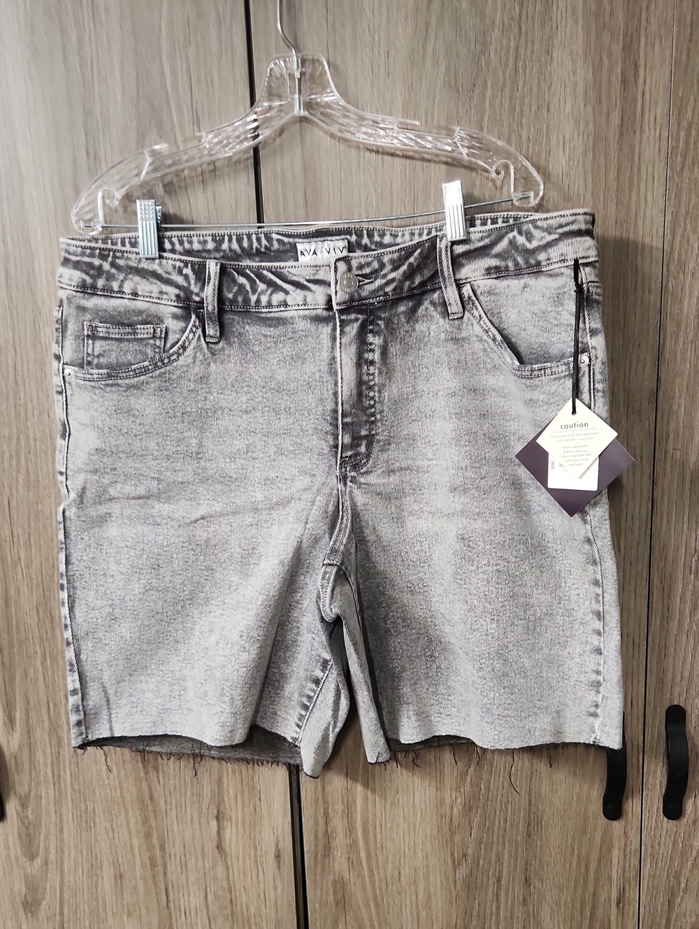 Ava & Viv Gray Washed Denim Shorts